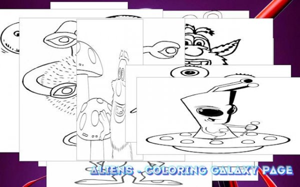 Aliens Coloring Galaxy Page: Free Coloring Book Game Online