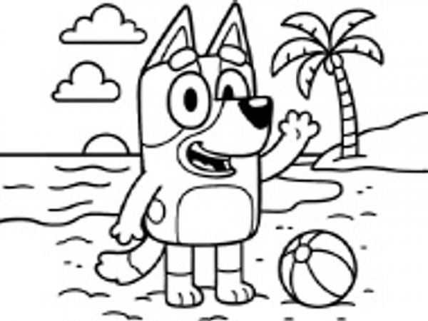 Beach Day with Bluey Coloring Online Game